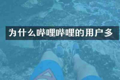 为什么哔哩哔哩的用户多