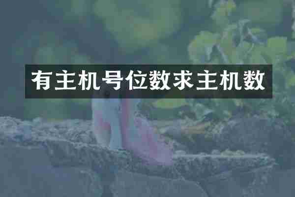 有主机号位数求主机数