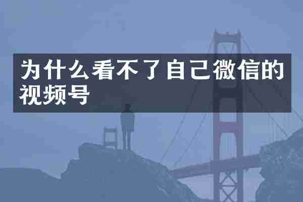 为什么看不了自己微信的视频号