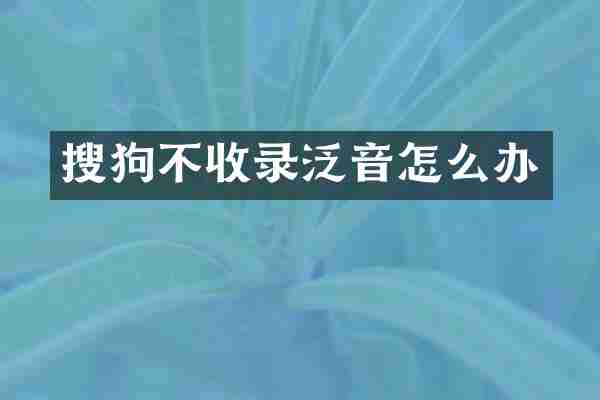 搜狗不收录泛音怎么办