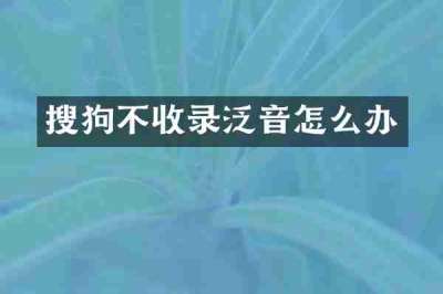 搜狗不收录泛音怎么办