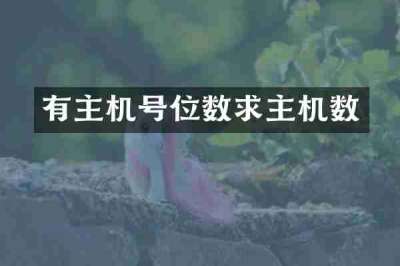 有主机号位数求主机数