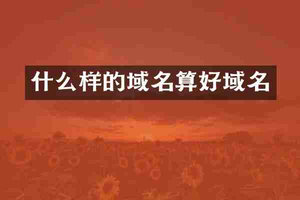 什么样的域名算好域名