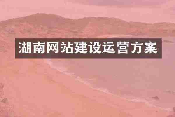 湖南网站建设运营方案