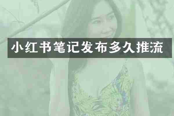 小红书笔记发布多久推流