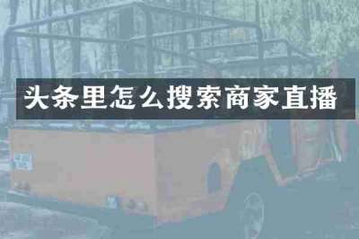 头条里怎么搜索商家直播