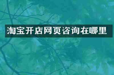 淘宝开店网页咨询在哪里
