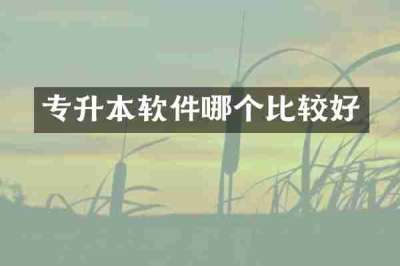 专升本软件哪个比较好