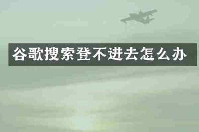 谷歌搜索登不进去怎么办
