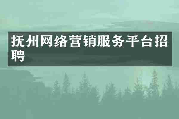 抚州网络营销服务平台招聘