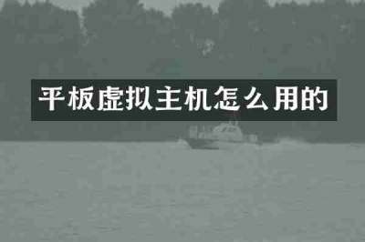 平板虚拟主机怎么用的