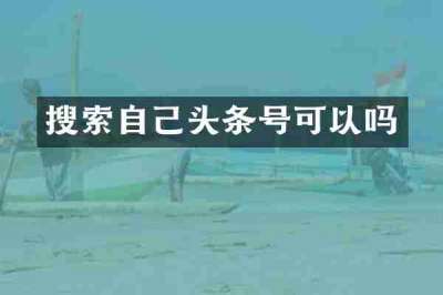 搜索自己头条号可以吗