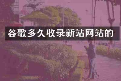 谷歌多久收录新站网站的