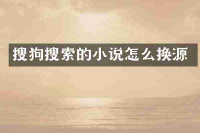搜狗搜索的小说怎么换源
