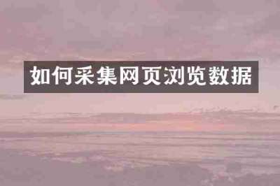 如何采集网页浏览数据