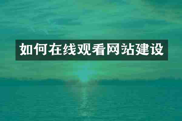 如何在线观看网站建设