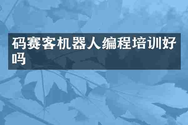 码赛客机器人编程培训好吗