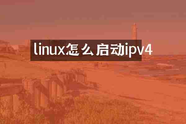 linux怎么启动ipv4