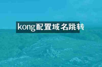 kong配置域名跳转