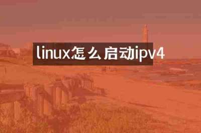 linux怎么启动ipv4