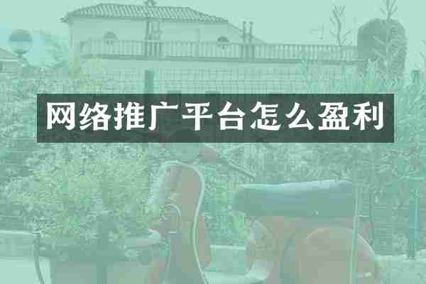网络推广平台怎么盈利