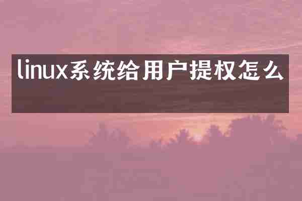 linux系统给用户提权怎么提