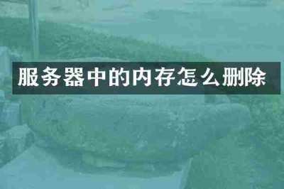 服务器中的内存怎么删除