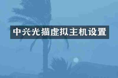 中兴光猫虚拟主机设置
