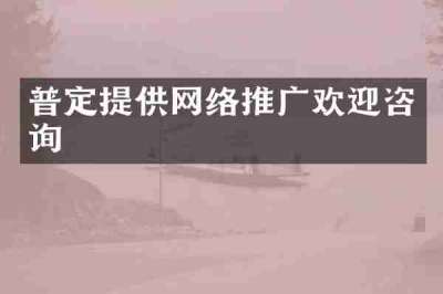 普定提供网络推广欢迎咨询