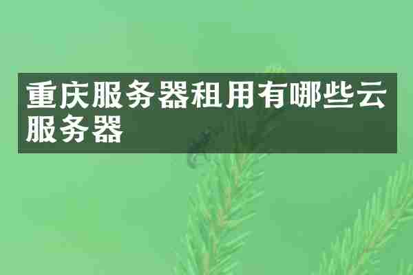 重庆服务器租用有哪些云服务器