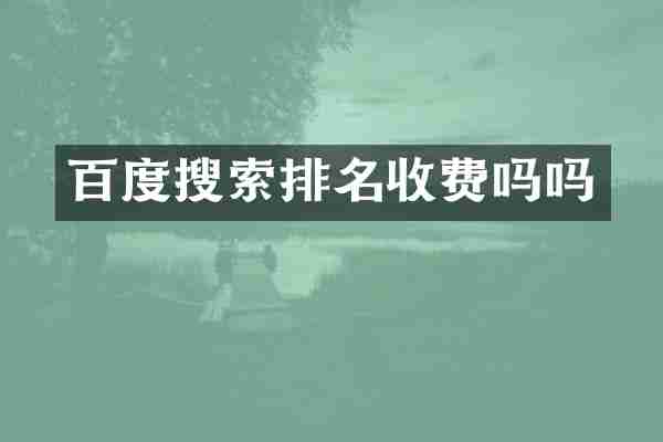 百度搜索排名收费吗吗