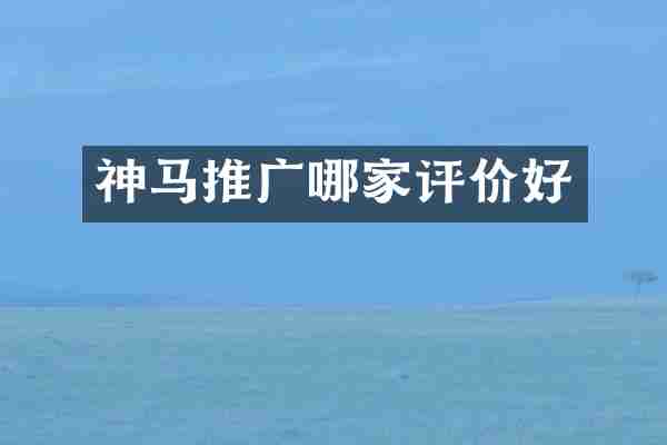 神马推广哪家评价好