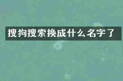 搜狗搜索换成什么名字了