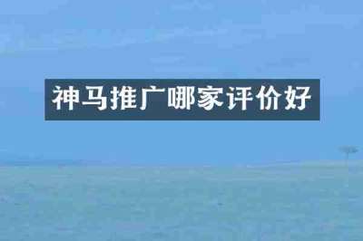 神马推广哪家评价好