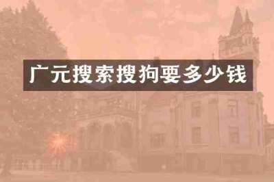 广元搜索搜狗要多少钱
