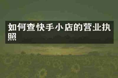 如何查快手小店的营业执照