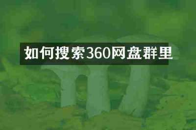 如何搜索360网盘群里