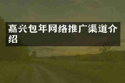嘉兴包年网络推广渠道介绍