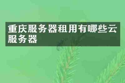 重庆服务器租用有哪些云服务器