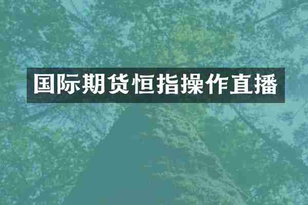 国际期货恒指操作直播