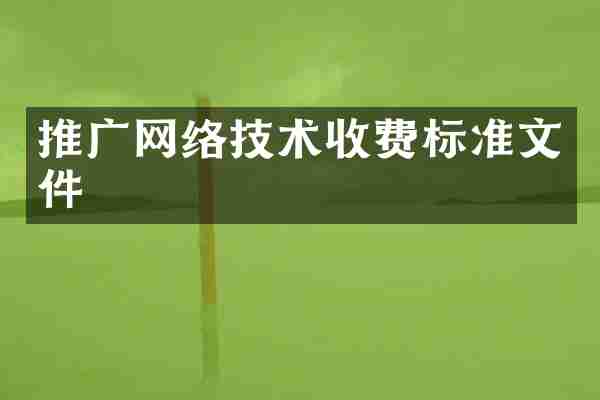 推广网络技术收费标准文件