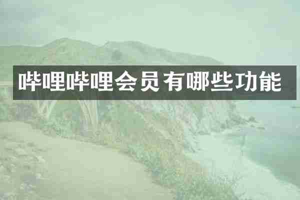 哔哩哔哩会员有哪些功能