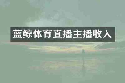 蓝鲸体育直播主播收入