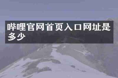 哔哩官网首页入口网址是多少