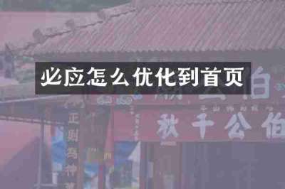 必应怎么优化到首页