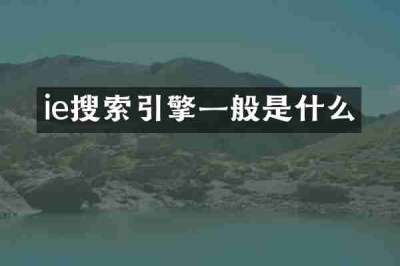 ie搜索引擎一般是什么