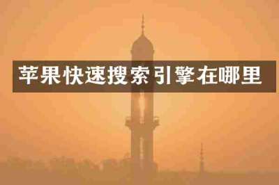 苹果快速搜索引擎在哪里
