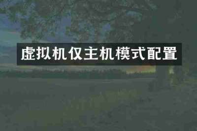 虚拟机仅主机模式配置