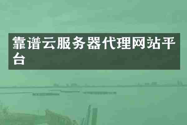 靠谱云服务器代理网站平台