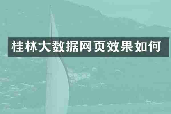 桂林大数据网页效果如何